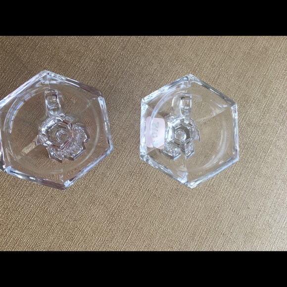 Antique Heisey Jack-Be-Nimble Pair Clear Glass Toy Candlesticks #31 Patrician - Picture 2 of 5